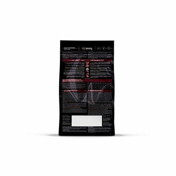 Savory Adult Cat Steril Fresh Turkey and Duck Корм сухий для стерилізованих котів з індичкою та качкою 400 г 31584 фото