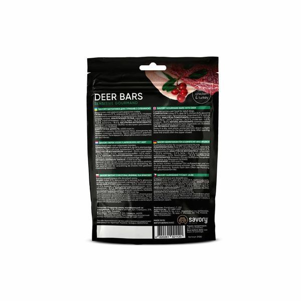 Savory Bars With Venison Джерки батончики для собак з олениною 100 г 21120 фото