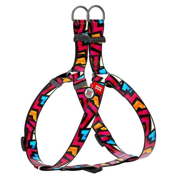 Collar WAUDOG Nylon з QR-паспортом Шлея для собак, малюнок "Графіті", пластиковий фастекс, Ш 10 мм, Довж. 28-40 см 5263 фото