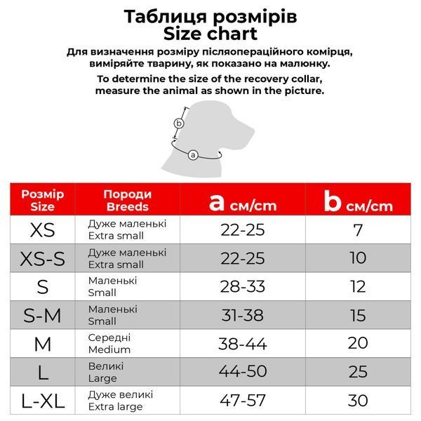 Collar Комірець з пластику для собак і котів, розмір L (А:44-50см, В:25см) 1564 фото