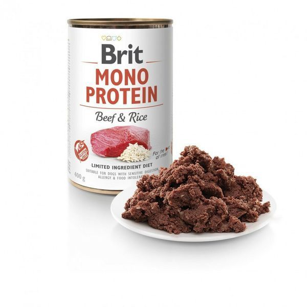 Brit Care Monoprotein Beef&Rice вологий конс. корм для собак з яловичиною та рисом, 400 г 100832/100054/9735 фото