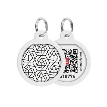Collar WAUDOG Smart ID QR-паспорт адресник для собак і котів металевий малюнок "Геометрія" коло Д 30мм 230-0202 фото