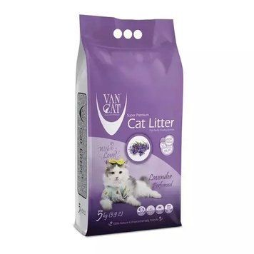 Van Cat Lavender бентонітовий наповнювач для котячого туалету, уп. 5 кг 55 448 фото