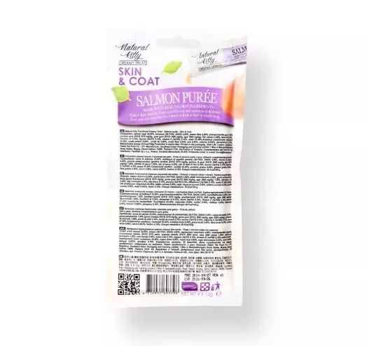 Natural Kitty Functional Creamy Treat Salmon Puree Skin&Coat &ndash; Пюре з лосося (шкіра та шерсть), 4х12 г SNK24011 фото