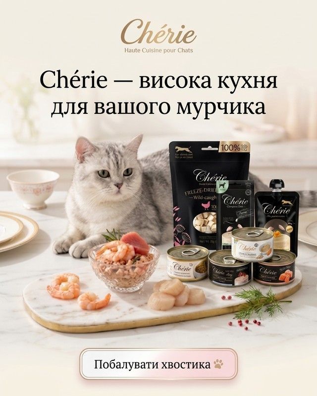 Натуральний вологий корм преміумкласу Chérie для котів та кошенят в інтернет-зоомагазині Pet Stories