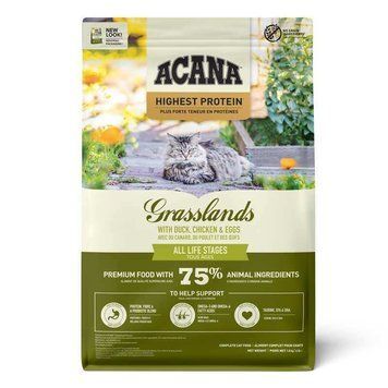 Acana Grasslands for Cat Сухий корм з м'ясом качки, курчати, індички і білої риби для кошенят і котів, уп. 340 г a64234 фото