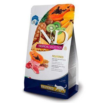 Farmina N&D TROPICAL SELECTION LAMB NEUTERED Фарміна кет сухий корм з ягнятком та тропічними фруктами, уп. 300 г 177898 фото