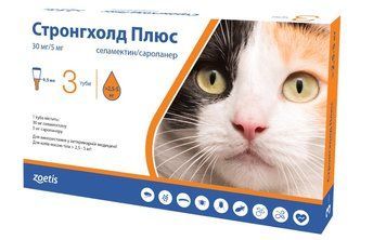 Стронгхолд Плюс 30мг для котів 2,5-5кг, 0,5мл 1 піпетка 10020780 фото