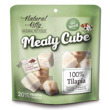 Natural Kitty Meaty Cube 100% Tilapia ласощі для котів та собак у вигляді кубиків, Тілапія, 60 г SNK21009 фото