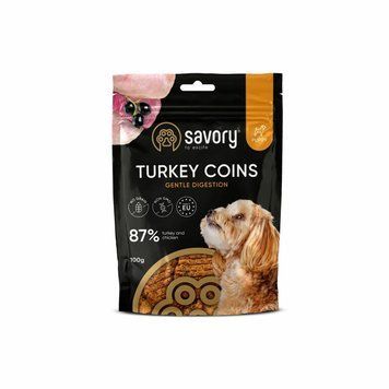 Savory Puppy Coins With Turkey Джерки монетки для цуценят з індичкою 100 г 21090 фото