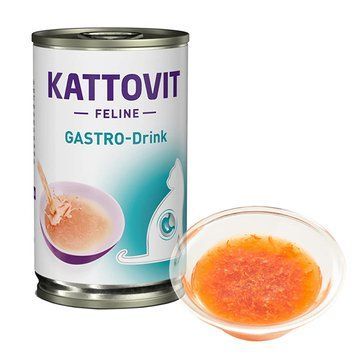 Kattovit Veterinary Gastro Drink КАТТОВІТ ГАСТРО дієтичний напій для котів із захворюваннями шлунково-кишкового тракту та підшлункової залози, банка 135мл 77367 фото