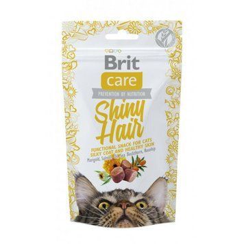 Brit Care Functional Snack Shiny Hair Ласощі для котів для здоров я шкіри та шерсті з лососем 50 г 111264/1388 фото