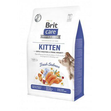 Brit Care Cat Grain Free Kitten Gentle Digestion Strong Immunity для кошенят для міцного імунітету з лососем 400 г 172541 фото