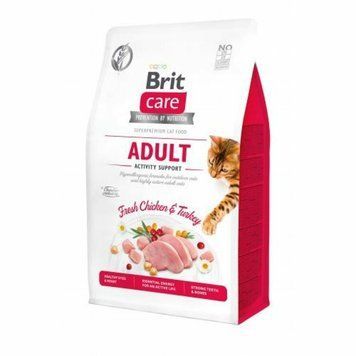 Brit Care Cat Grain Free Adult Activity Support Корм сухий для вуличних та дорослих котів філе індички та курки 400 г 171299/0839 фото