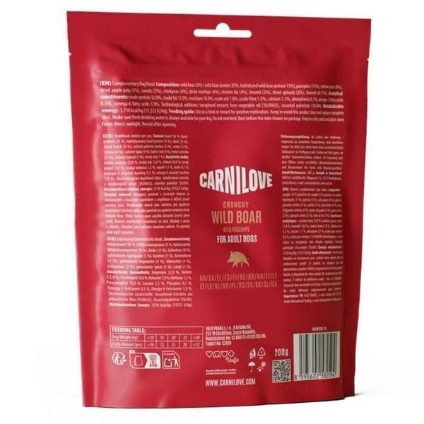Ласощі Carnilove Crunchy Snack Wild Boar with Rosehips для собак хрусткі дикий кабан і шипшина 200 г 100797 фото