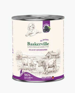 Baskerville Телятина та ожина повнораціонний вологий корм суперпреміум класу для цуценят, 800 г 21557 фото
