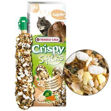 Versele-Laga Crispy Sticks Rice & Vegetables ВЕРСЕЛЕ-ЛАГА КРІСПІ РИС З ОВОЧАМИ ласощі для хом&rsquo;яків, щурів, мишей, уп. 2х55г 620687 фото