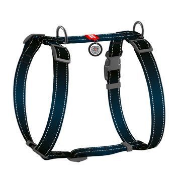 Collar WAUDOG Nylon Mono QR-паспорт шлея для собак анатомічна Н-подібна світловідбивна, пластиковий фастекс L, Ш 25 мм, А 50-90 см, В 60-100 см чорний 52741 фото