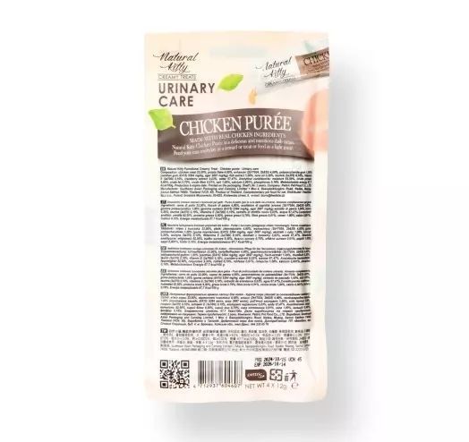 Natural Kitty Functional Creamy Treat Chicken Puree Urinary Care - Куряче пюре (догляд за сечовивідними шляхами), 4х12 г SNK24016 фото