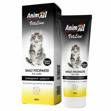 AnimAll ВетЛайн фітопаста для Виведення шерсті, для котів, 100 г (6/240/Х) 150 570 фото