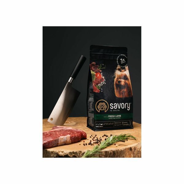 Savory Small Breeds rich in Fresh Lamb Корм сухий для дорослих вибагливих собак малих порід до 10 кг зі свіжим ягням 1 кг 30310 фото