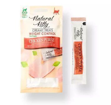 Natural Kitty Functional Creamy Treat Chicken Puree Weight Control/Sterilised &ndash; Куряче пюре (контроль ваги/для стерилізованих), 4х12 г SNK24015 фото
