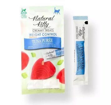 Natural Kitty Fuctional Creamy Treat Tuna Puree Weight Control/Sterilised &ndash; Пюре з тунця (контроль ваги/для стерилізованих), 4х12 г SNK24014 фото