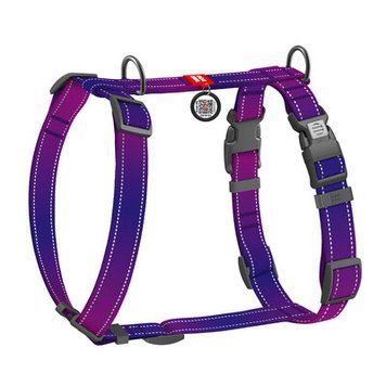 Collar WAUDOG Nylon Mono Шлея для собак анатомічна H-подібна з QR-паспортом, світловідбивна, пластиковий фастекс, М, Ш 20 мм, А 40-70 см, В 50-80 см фіолетова 52729 фото