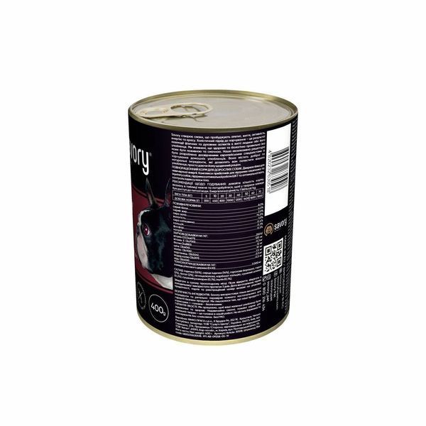 Savory Dog Gourmand Turkey Корм вологий паштет для дорослих собак усіх порід з індичкою 400 г 30518 фото