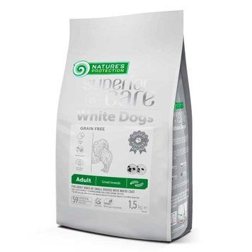 Nature's Protection Superior Care White Dogs Grain Free Insect Adult Small Breeds Сухий беззерновий корм для дорослих собак малих порід з протеїном комах, 1,5 кг NPSC47441 фото