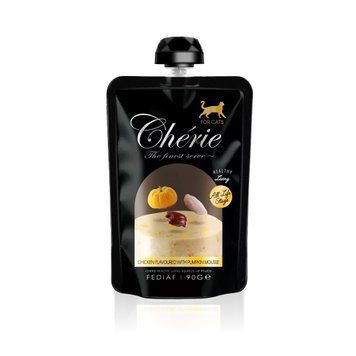Cherie Squeeze-Up Pouch Chicken & Pumpkin Mousse(For All-life Stage Cat).Мус з курки та гарбуза(для всіх стадій життя).Повнораціонний корм для котів, 90г 05840 фото