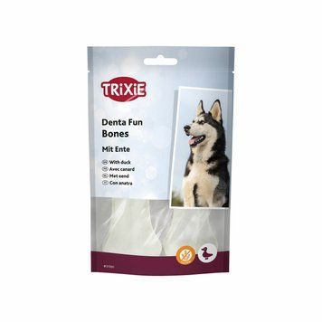 Trixie Denta Fun Duck Chewing Bones Ласощі для собак Кісточка для чищення зубів з качкою 10 см 70 г/2 шт 31391 фото